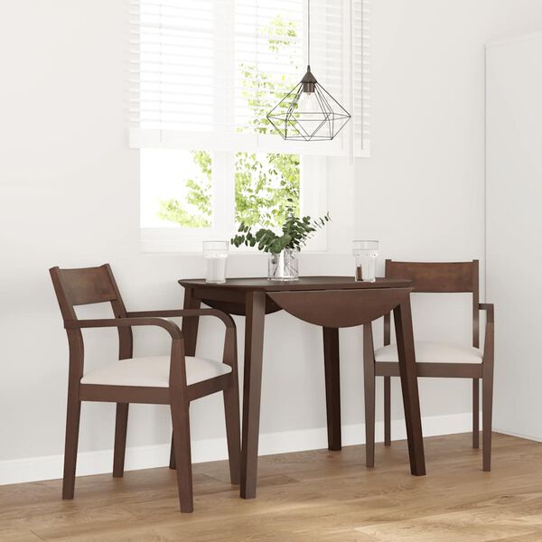vidaXL Chaises à manger coussins 2 pcs marron bois massif caoutchouc