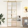 vidaXL Porte coulissante dor&eacute; 76x205 cm verre ESG clair et aluminium