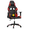 vidaXL Chaise de jeu de massage Noir et rouge Similicuir