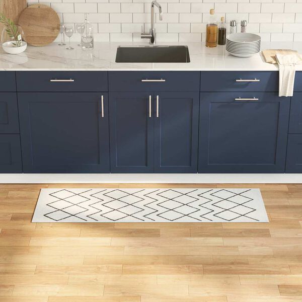 vidaXL Tapis de Cuisine Blanc 150 x 45 cm Velours