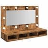vidaXL Armoire à miroir avec LED vieux bois 90x31,5x62 cm