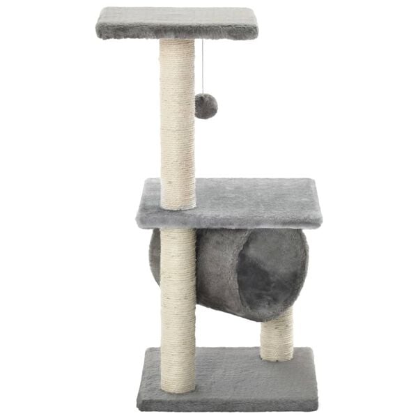 vidaXL Arbre à chat avec griffoirs en sisal 65 cm Gris