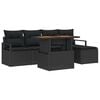 vidaXL Ensemble de canap&eacute; de jardin 6 pc Noir Poly rotin