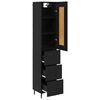 vidaXL Haut Armoire Ch&ecirc;ne noir 34,5 x 34 x 180 cm Bois d'ing&eacute;nierie