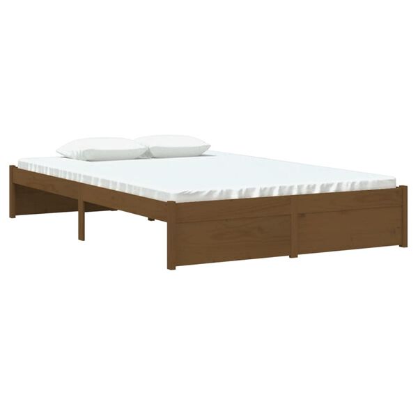 vidaXL Cadre de lit sans matelas marron miel bois massif 120x190 cm