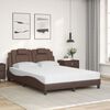 vidaXL Lit Viana avec matelas marron 140x190 cm similicuir