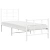 vidaXL Cadre de lit m&eacute;tal sans matelas avec pied de lit blanc 75x190cm