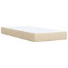 vidaXL Sommier &agrave; lattes de lit avec matelas Cr&egrave;me 90x200 cm Tissu