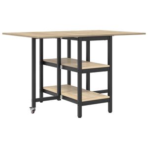 vidaXL Table &agrave; d&icirc;ner 122 x 80 x 76,5 cm Bois d'ing&eacute;nierie Ch&ecirc;ne Sonoma