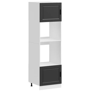 vidaXL Armoires de four 2 pcs Porto noir bois d'ing&eacute;nierie