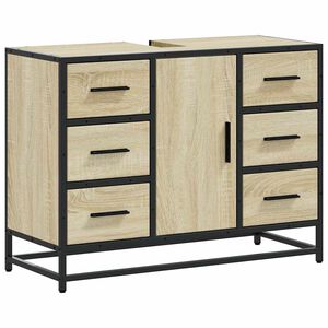 vidaXL Armoire lavabo de salle de bain ch&ecirc;ne sonoma bois d'ing&eacute;nierie