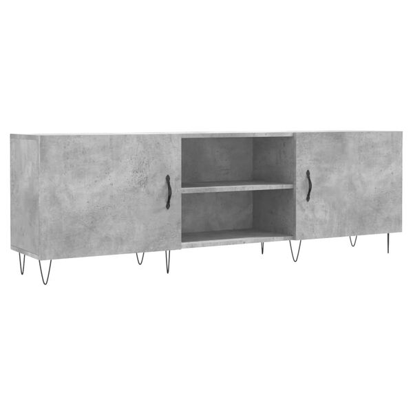 vidaXL Meuble TV gris b&eacute;ton 150x30x50 cm bois d'ing&eacute;nierie