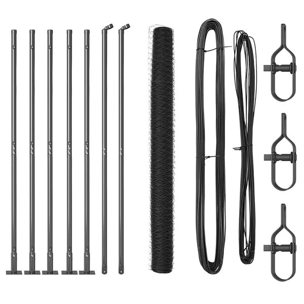 vidaXL Poteau de cl&ocirc;ture. Gris 10 x 1,6 m (maille de 36 mm)