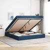 vidaXL Cadre de lit avec matelas avec matelas 2 pcs Bleu tissu
