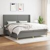 vidaXL Sommier &agrave; lattes de lit avec matelas Gris fonc&eacute; 200x200cm Tissu