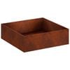 vidaXL Cache-pot de jardin Rouill&eacute; 80 x 80 x 30 cm Acier patin&eacute;