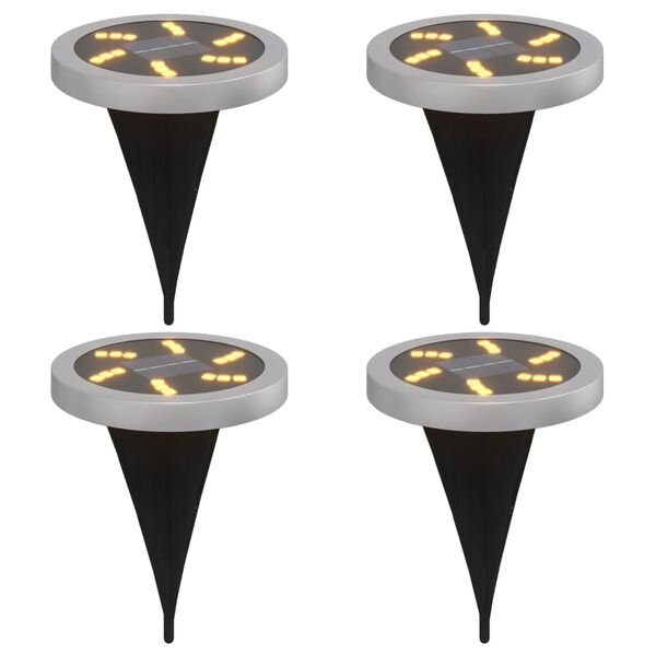 vidaXL Lampes solaires de sol et piquets de sol ext&eacute;rieur 4 pcs