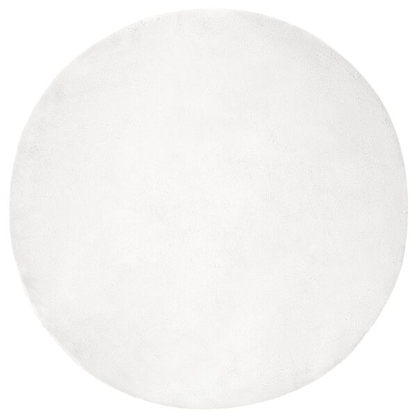 vidaXL Tapis en Fourrure Synthétique de Lapin Olite Blanc Ø 80 cm