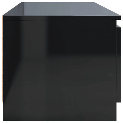 vidaXL Meuble TV Noir brillant 140x40x35,5 cm Aggloméré