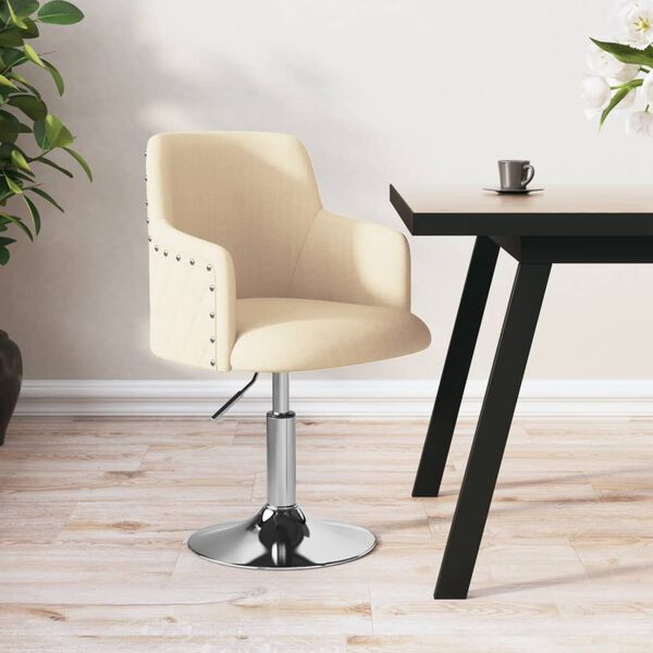 vidaXL Chaise &agrave; manger Cr&egrave;me Tissu