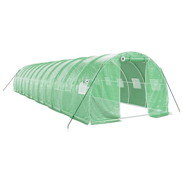 vidaXL Serre avec cadre en acier vert 36 m² 12x3x2 m