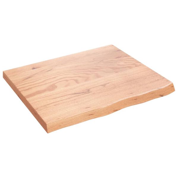vidaXL Dessus de table marron clair bois chêne massif traité