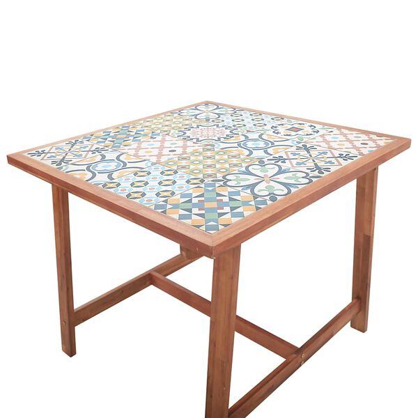 vidaXL Table &agrave; manger de jardin 88x88x75 cm plateau carrelage