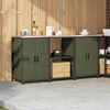 vidaXL Ensemble de rangement cuisine avec porte 3 pcs Vert olive Acier