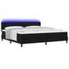 vidaXL Lit &agrave; ressorts avec matelas Noir 200 x 200 cm tissu
