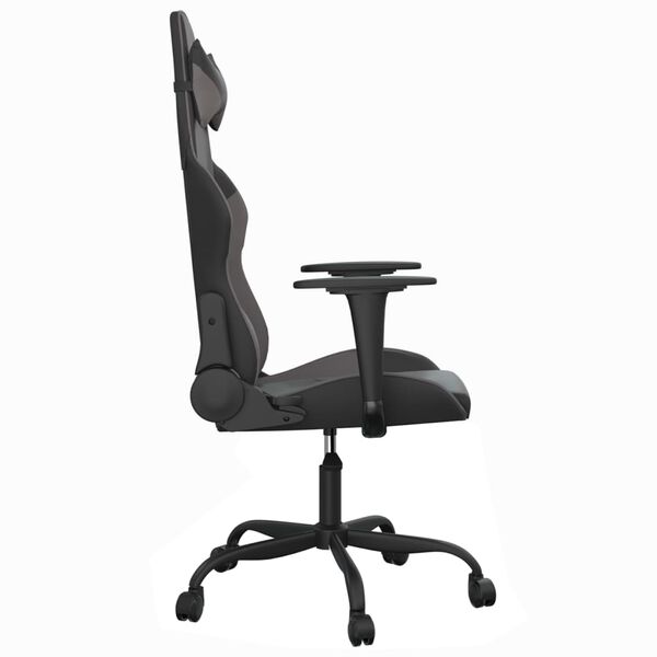 vidaXL Chaise de jeu Noir et gris Similicuir
