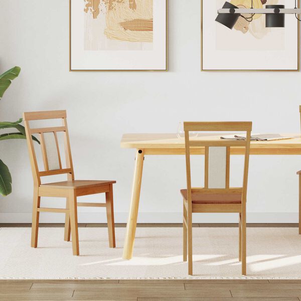 vidaXL Chaise de salle à manger 2 pcs Naturel
