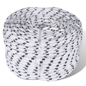 vidaXL Corde de bateau tress&eacute;e en bobine Polyester 6 mm x 50 m
