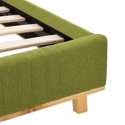 vidaXL Cadre de lit avec LED Vert Tissu 160 x 200 cm