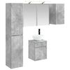 vidaXL Ensemble d'armoire de salle de bain 5 pcs Gris b&eacute;ton