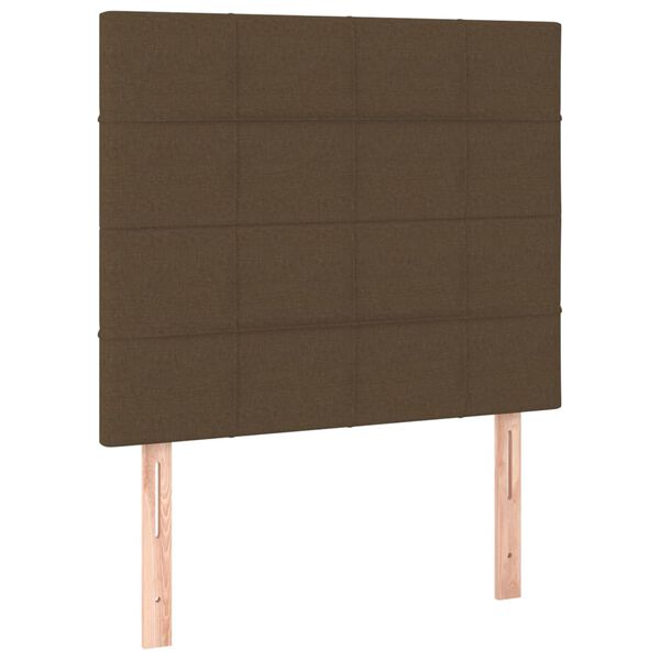 vidaXL T&ecirc;te de lit &agrave; LED Marron fonc&eacute; 80x5x118/128 cm Tissu