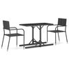 vidaXL Ensemble &agrave; manger de jardin 3 pcs Noir