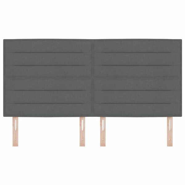 vidaXL T&ecirc;te de lit avec t&ecirc;te de lit Gris fonc&eacute; 180 cm Cuir synth&eacute;tique