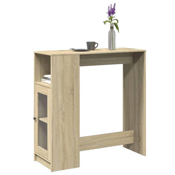 vidaXL Table de bar avec &eacute;tag&egrave;res ch&ecirc;ne sonoma bois d'ing&eacute;nierie