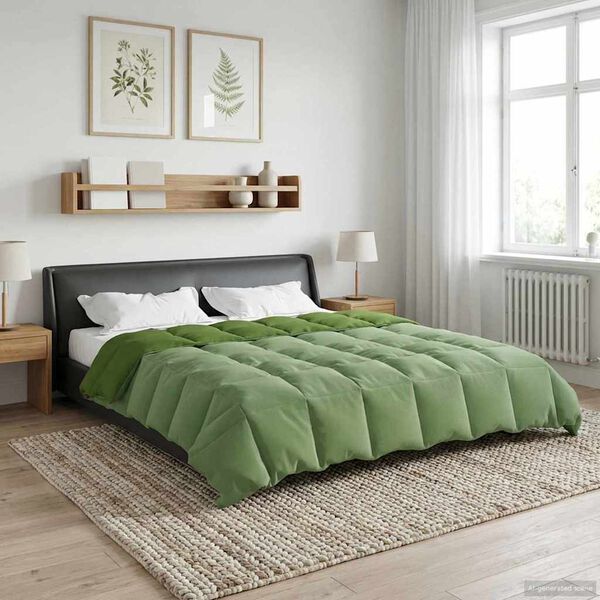 vidaXL Duvet complet toute l'ann&eacute;e Vert 200 x 220 cm Microfibre