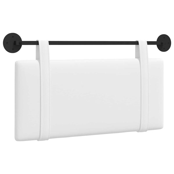 vidaXL T&ecirc;te de lit suspendue Montage mural Blanc 90 x 55 x 5 cm tissu