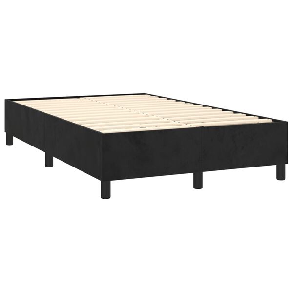 vidaXL Sommier &agrave; lattes de lit avec matelas noir 120x190 cm velours