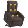 vidaXL Fauteuil inclinable de massage Marron fonc&eacute; Tissu