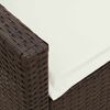 vidaXL Canap&eacute; de jardin avec coussins 5 places brun r&eacute;sine tress&eacute;e