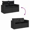 vidaXL Ensemble de canap&eacute; de jardin avec coussin 13 pcs Noir polyrotin