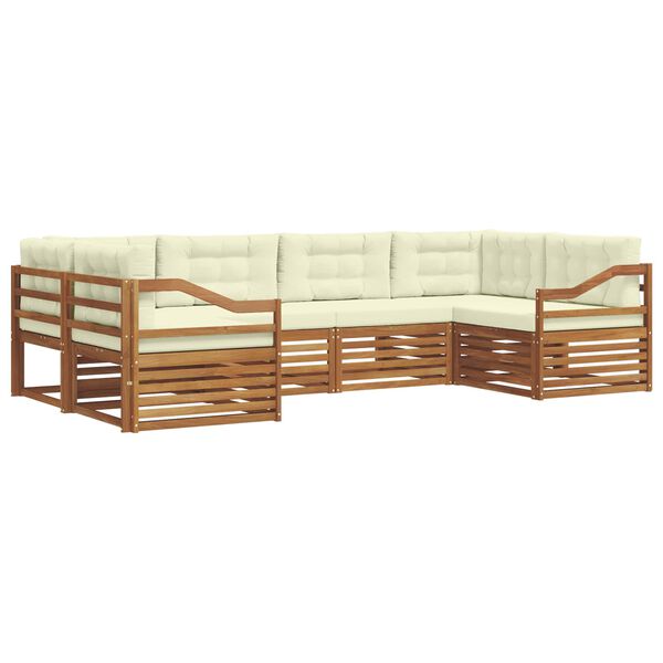 vidaXL Ensembles de canap&eacute;s avec coussin 6 pcs Naturel et Cr&egrave;me