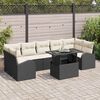 vidaXL Ensemble de canap&eacute; de jardin 8 pcs Noir Poly Rattan