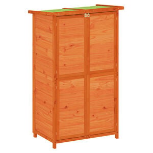 vidaXL Abri &agrave; outils de jardin marron 83x57x140 cm bois massif pin