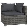 vidaXL Salon de jardin 4 pcs avec coussins Résine tressée Gris