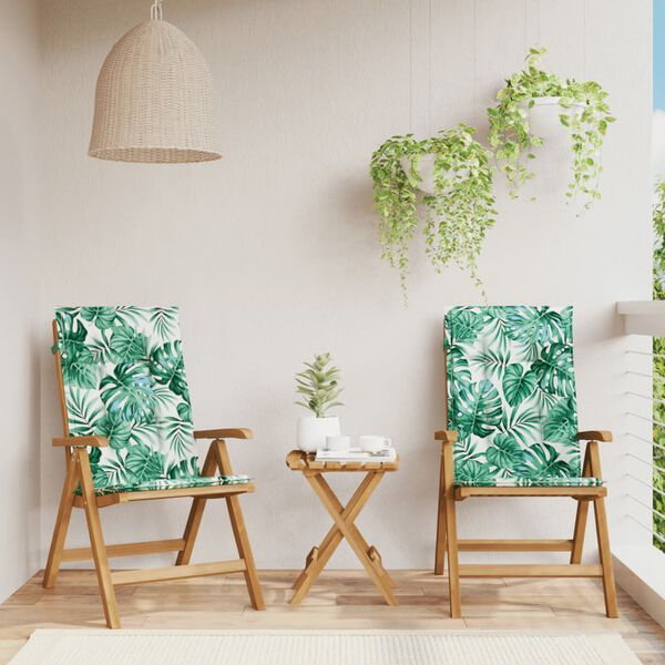 vidaXL Chaises de jardin inclinables lot de 2 et coussins teck massif