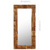 vidaXL Miroir mural Bois de r&eacute;cup&eacute;ration massif 60 x 120 cm